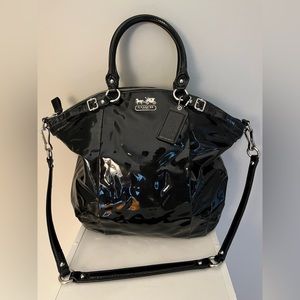 Black Patent Leather Coach Bag- LIKE NEW